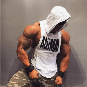 Bodybuilding Tank top, Gyms Fitness Hooded Vest Sleeveless Hoodie