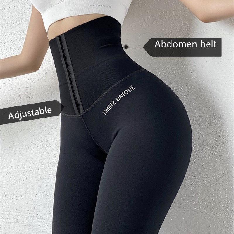 Compression Yoga Pants With Adjustable High Waist Trainer Belt – Amal  Hantash Fitness