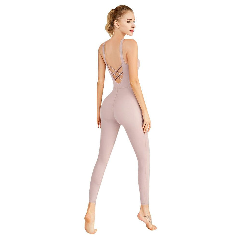 Sexy Cross Back Compression Training Onesie For Women