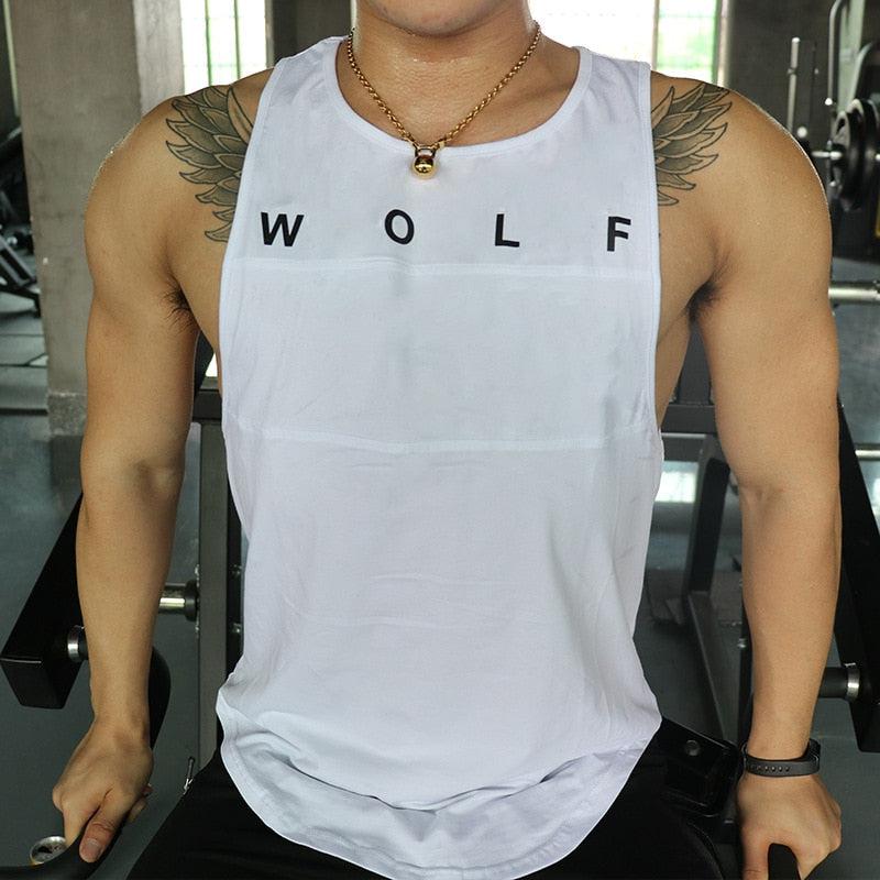 Wolf Power Bodybuilding Stringer Tank Top For Men