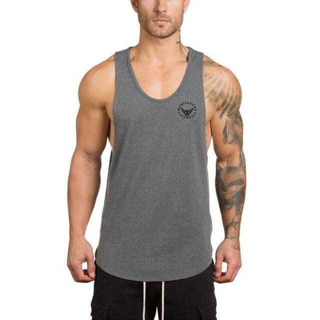 Soft Elastic Tank Top Men Gym Wear Slim Fit Strong Muscle Stringer Tank Top