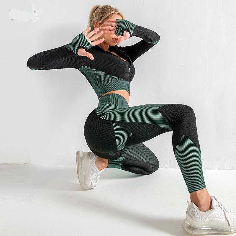 Sexy running outfit Top + Bodybuilding Cool Looking Compression Tights –  Amal Hantash Fitness