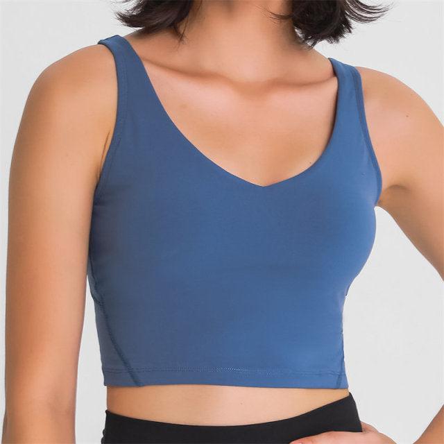 Attraco ATTRACO Built-in Bra Yoga Tank Tops for Women Workout Golf Running  Athletic Tanks Blue XL