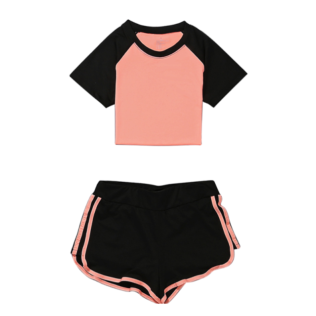 2 Piece Yoga Set: T-Shirt and Shorts For Women