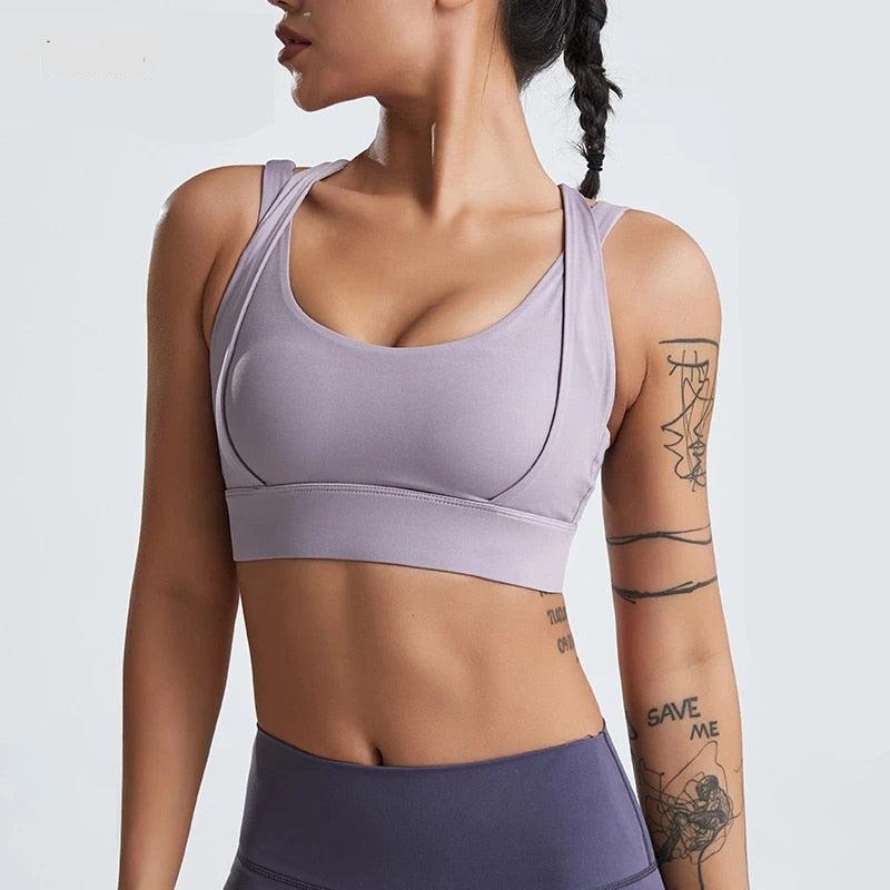 Women's High Impact Personality oblique shoulder strap Sports Bra – Amal  Hantash Fitness