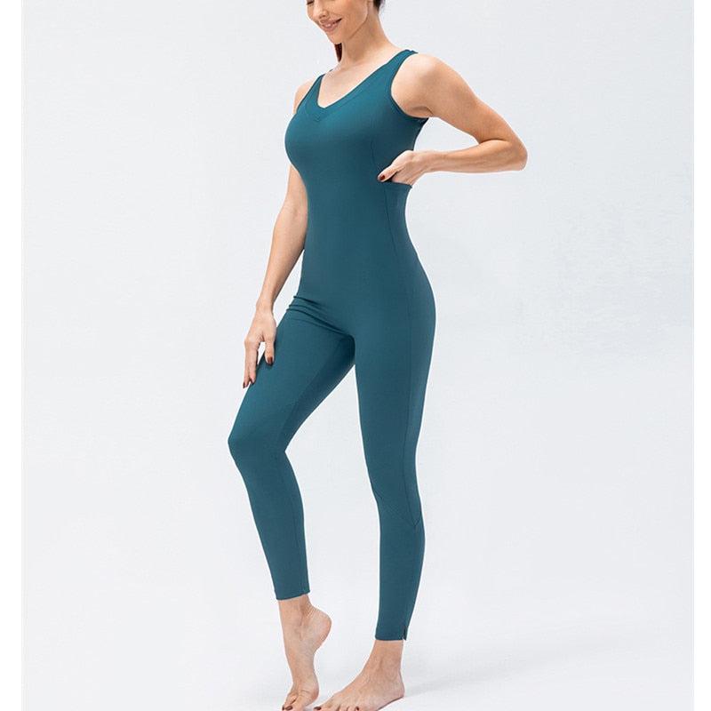 Sexy One Piece Compression Yoga Jumpsuit For Women