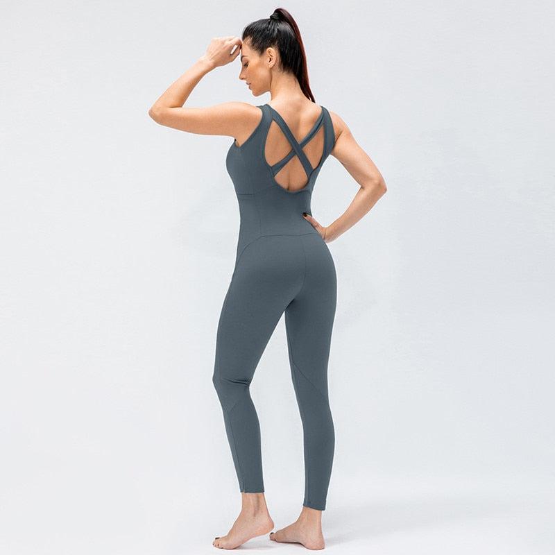 Femme Entraînement Combinaison one piece Yoga Body de Sport Vêtement Soirée  G 