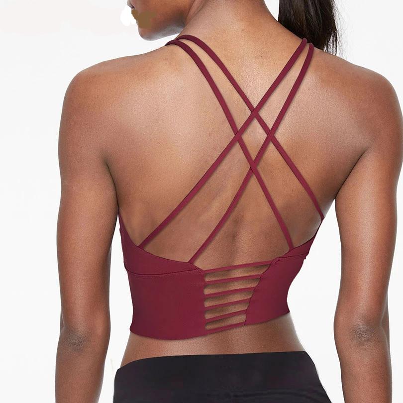Women's Medium Support Backless Cut Out Adjustable Buckle Workout